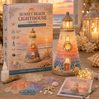 🌊 DIY Lighted Sea Glass-Style Lighthouse Kit Collection