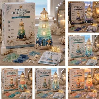 🌊 DIY Lighted Sea Glass-Style Lighthouse Kit Collection