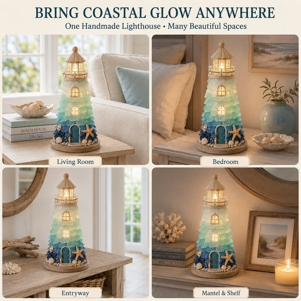 🌊 DIY Lighted Sea Glass-Style Lighthouse Kit Collection