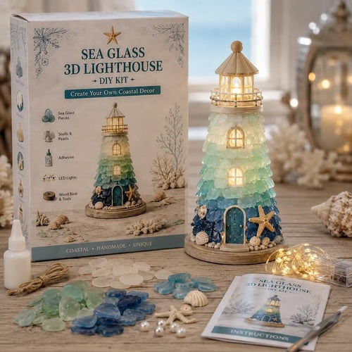 🌊 DIY Lighted Sea Glass-Style Lighthouse Kit Collection