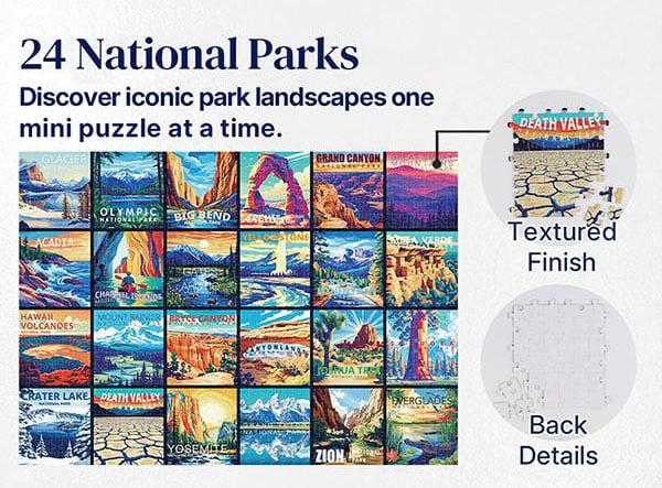 🧩 National Parks Advent Calendar — 1000 Pieces, 24 Mini Packs