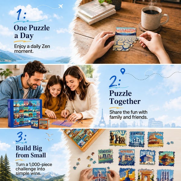 🧩 National Parks Advent Calendar — 1000 Pieces, 24 Mini Packs