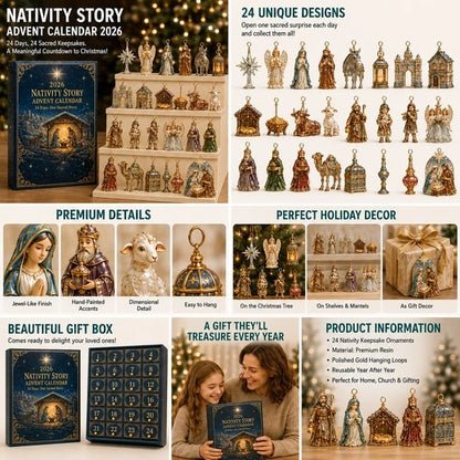 🎄 2026 Nativity Story Christmas Advent Calendar | 24 Keepsake Ornaments Inspired by the Sacred Journey to Christmas 🙏