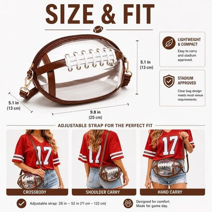🏈 Clear Football Crossbody Bag
