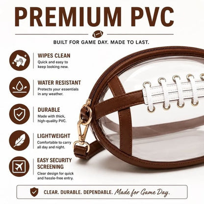 🏈 Clear Football Crossbody Bag