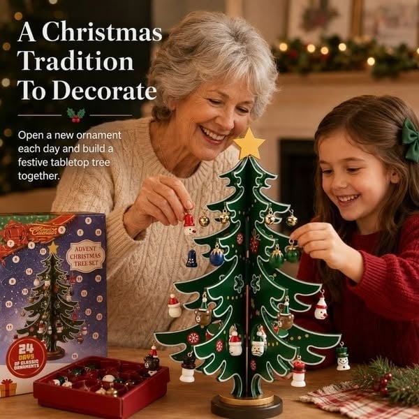 🎄24-Day Christmas Tree Advent Calendar – Daily Ornament Surprises & Holiday Family Fun
