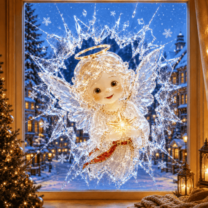 ✨🎄Crystal Christmas Break-In Window Decal — 3D Shattered-Glass Holiday Window Decoration