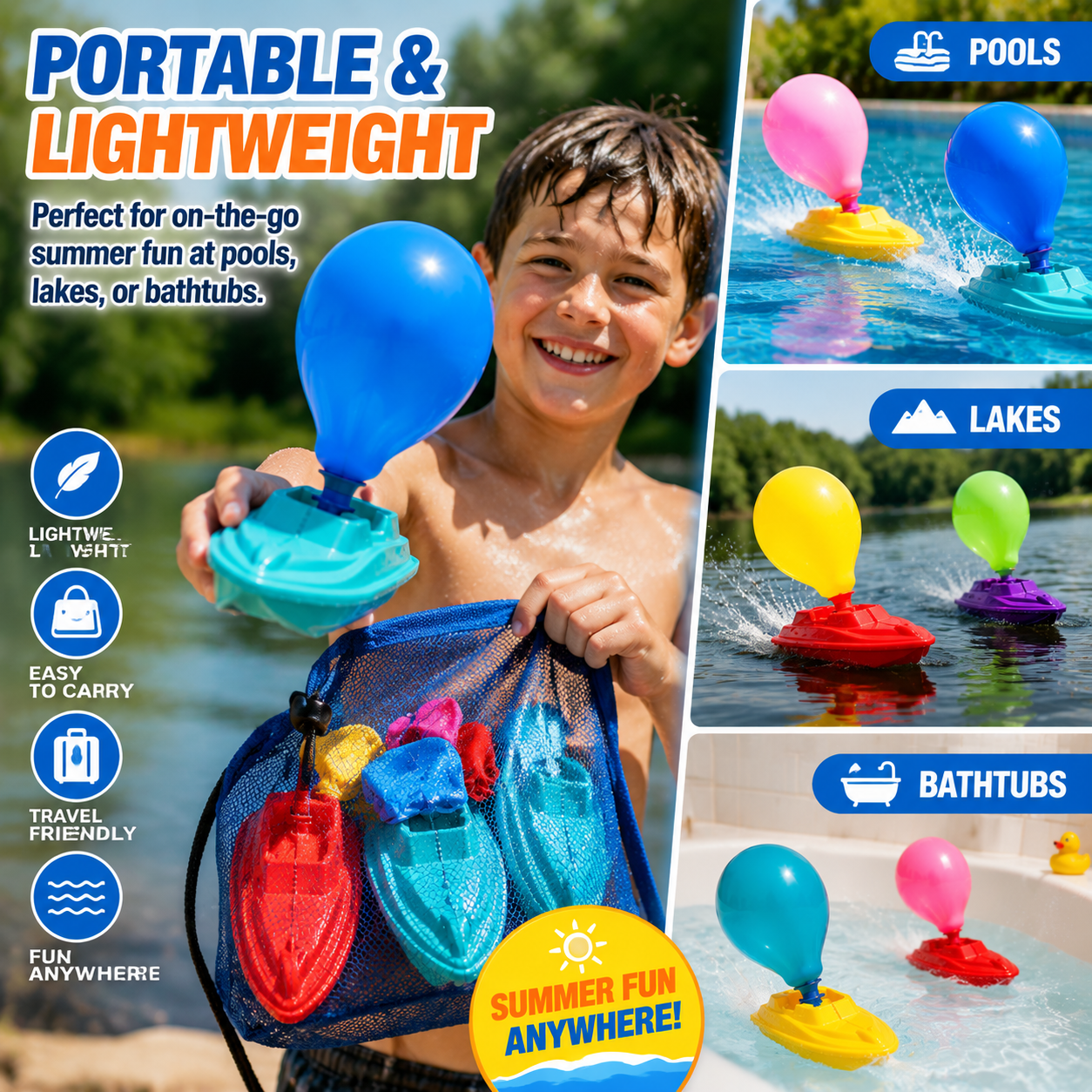 Balloon Speed Boat – Fun Racing Water Toy for Kids & Adults