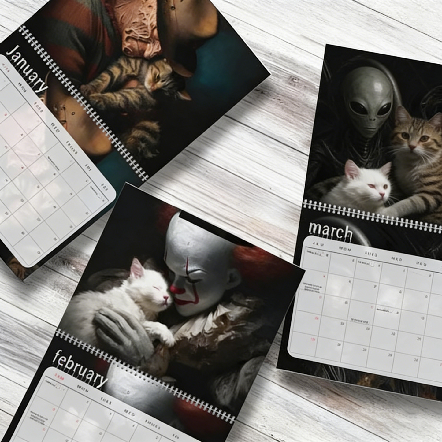 2026 Horror Movie & Cats Wall Calendar