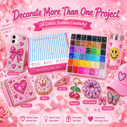 dht™⭐Glitter Rhinestone Bedazzling Kit – 28-Color Resin Rhinestones for DIY Crafting