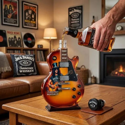 🎁 Father’s Day 50% OFF 👨‍🎤🤘Appetite for Rock: Vintage Sunburst Guitar Figurine Spirit Bottle🎸✨