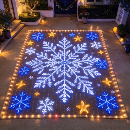 dht™⭐LED Dynamic Santa Claus Pattern Area Rug Light🎅Make The Floor More Atmospheric