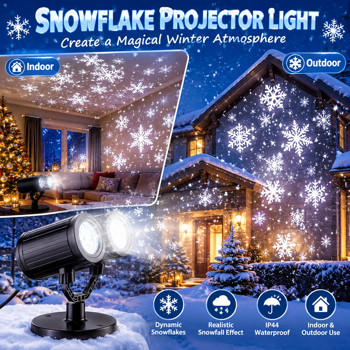 dht™⭐Christmas Snowflake Projector❄️Transform Your Home Into a Winter Wonderland