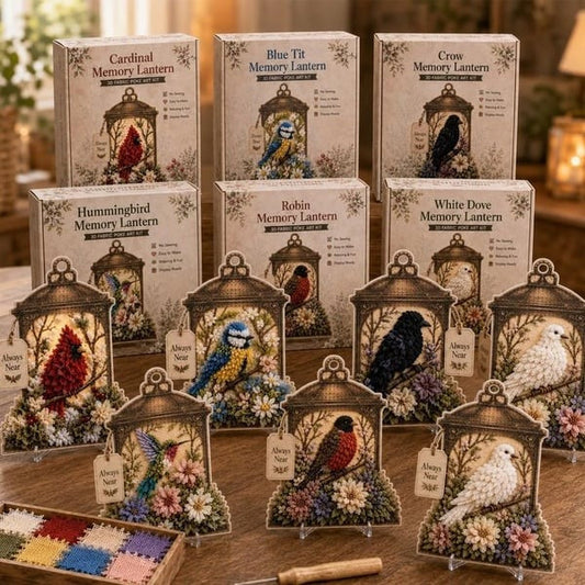 🕊️ Always Near 3D Fabric Poke Art Memory Lantern Kit