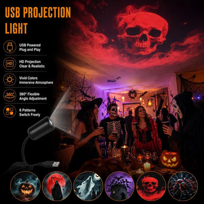 🎄🌟 Plug-&-Play HD Halloween Projector – 6 or 10 Festive Scenes