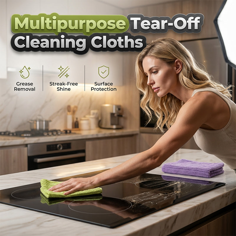 dht™⭐Multipurpose Tear‑Off Cleaning Cloth Roll – Strong absorbent, pre‑cut sheets, reusable. No more messy rags – just tear, wipe & toss! 🧽💨