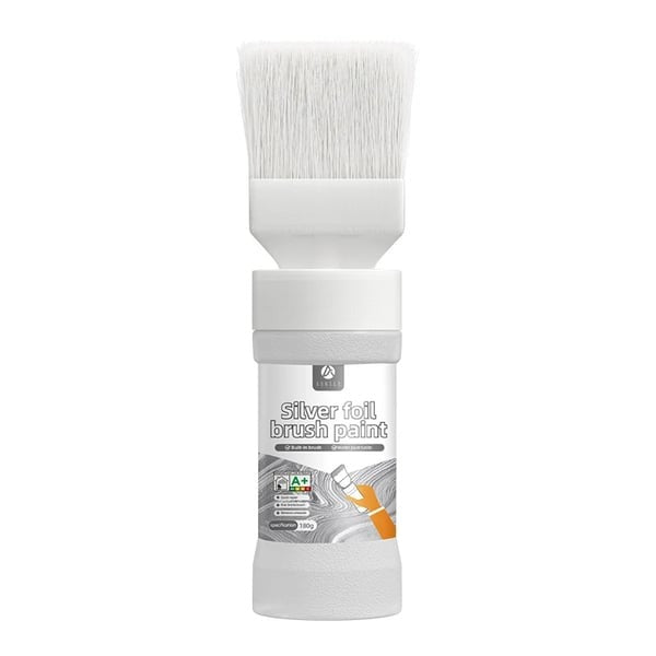 🎨 Water-Based Metallic Silver Paint with Built-in Brush