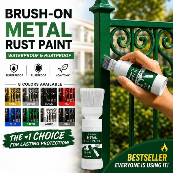 🎨 Water-Based Metallic Silver Paint with Built-in Brush