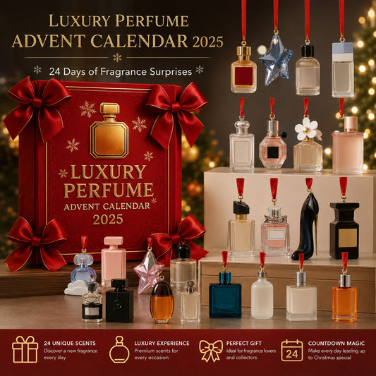 🎄 24 Days Luxury Acrylic Perfume Charm Advent Calendar - Crystal Clear Christmas Holiday Gift Box for Women & Teens