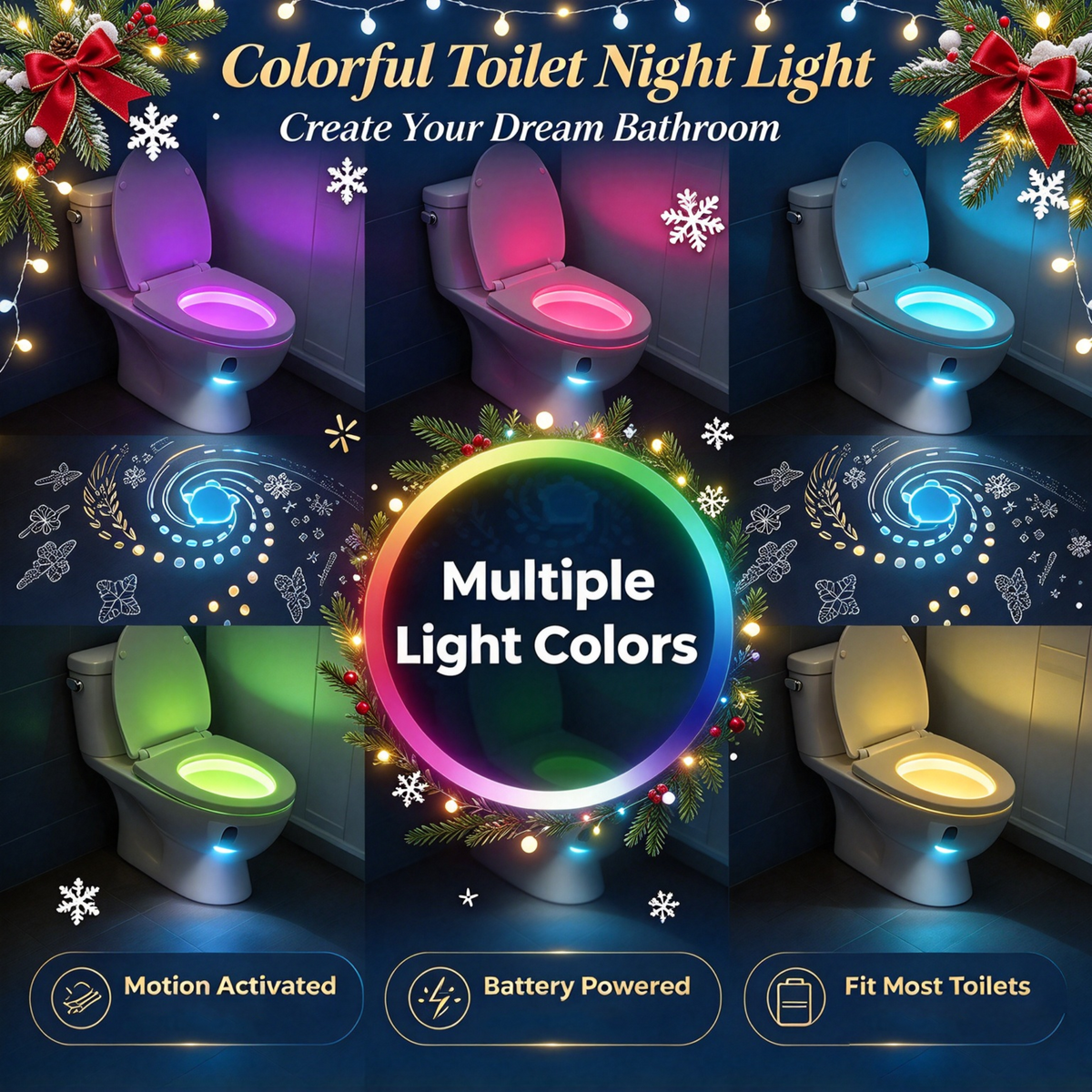 dht™⭐ Christmas Toilet Night Light❄️Bring Christmas Magic to Your Bathroom