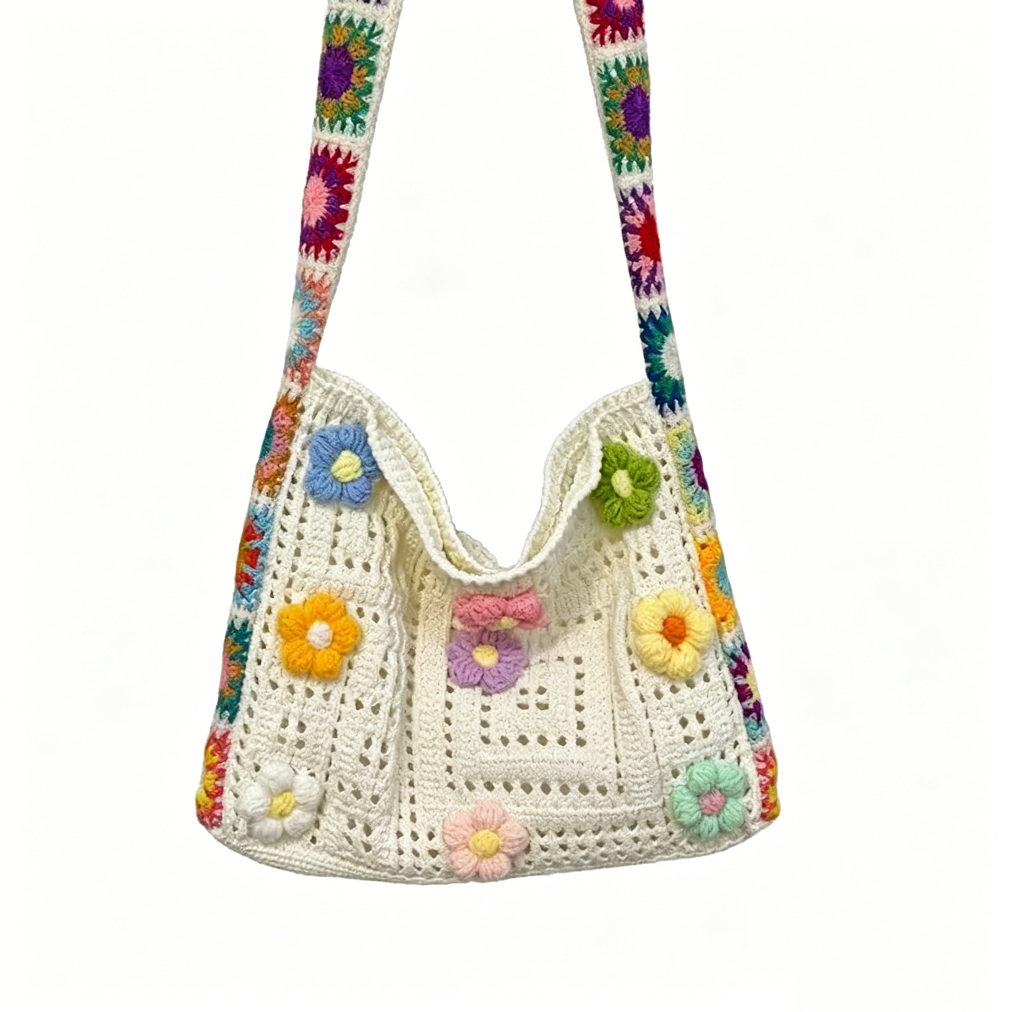 Boho Hollow Knit Tote Bag