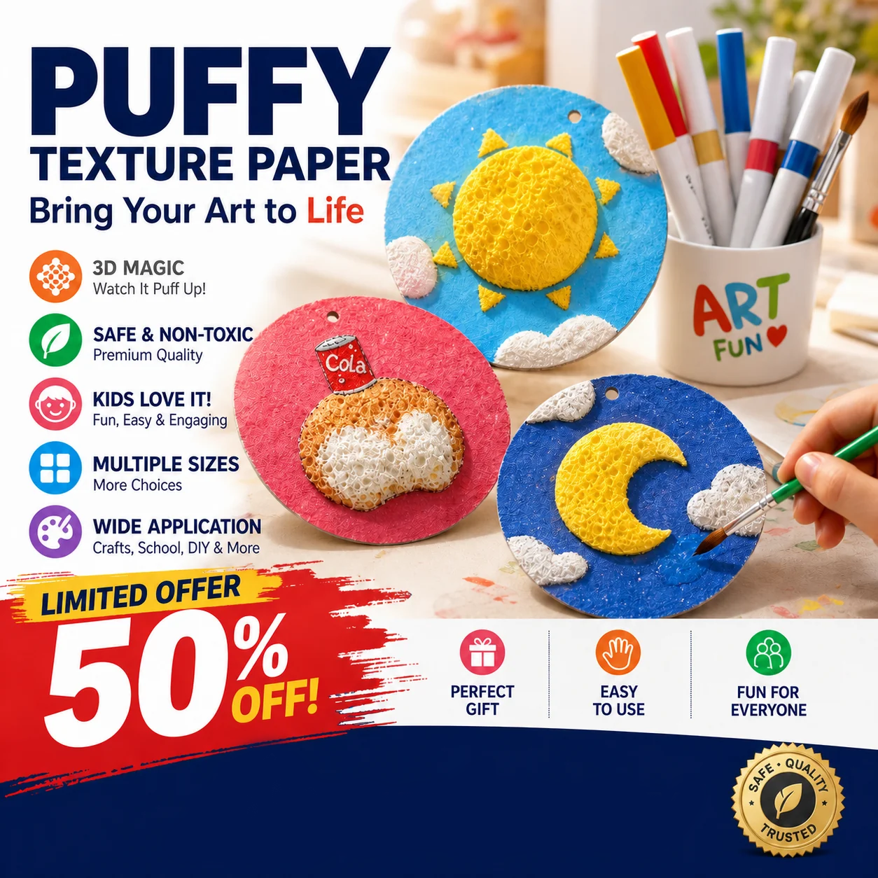 🎄🔮 Foam Texture Painting Paper👩‍🎨🎁Master the magic of painting!