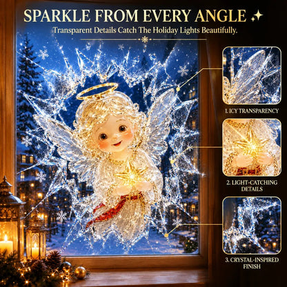 ✨🎄Crystal Christmas Break-In Window Decal — 3D Shattered-Glass Holiday Window Decoration