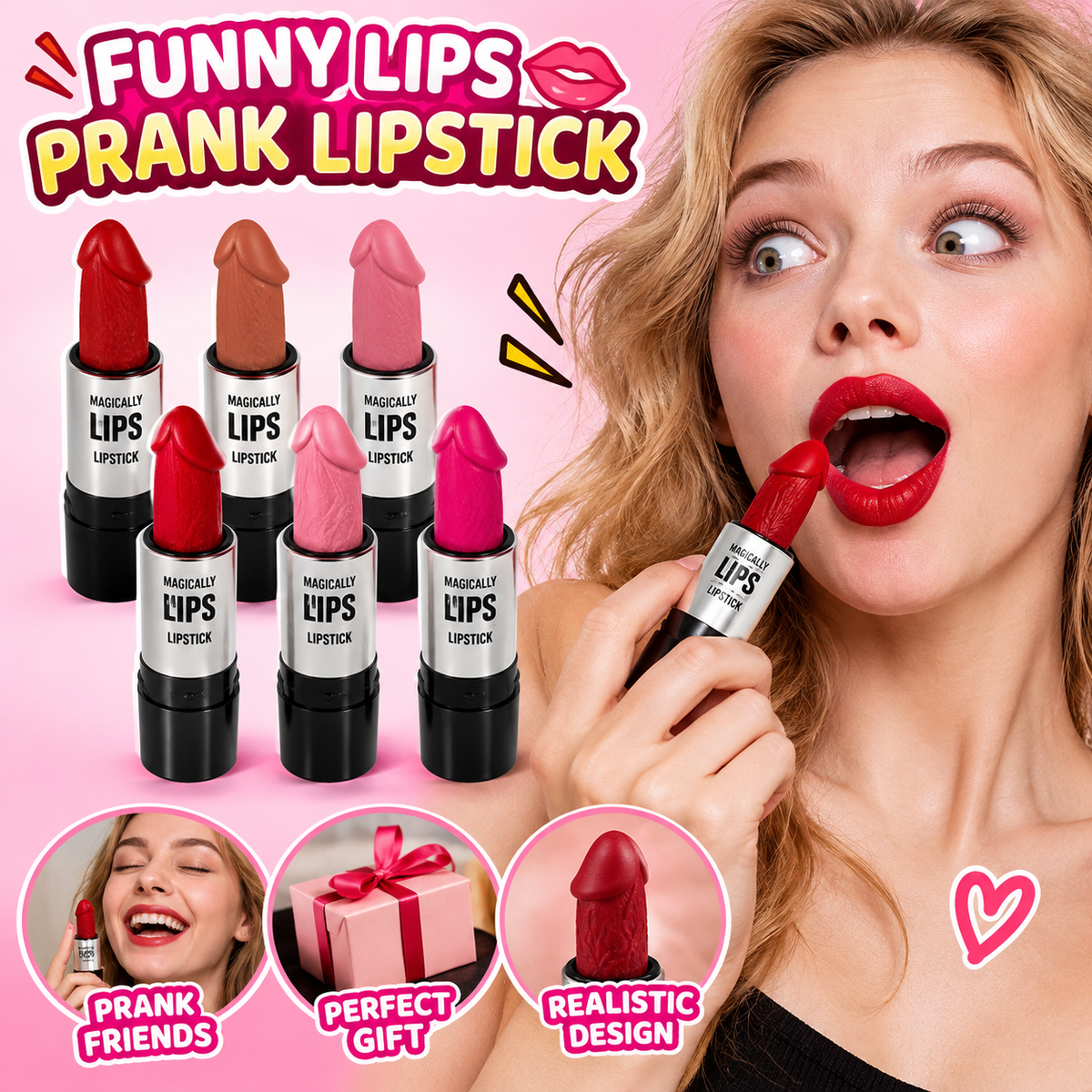 dht™⭐FUNNY LIPS PRANK LIPSTICK🎁Great for Halloween＆Christmas gag gifts for women