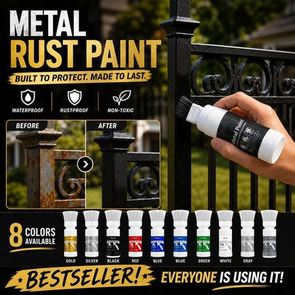 🎨 Water-Based Metallic Silver Paint with Built-in Brush
