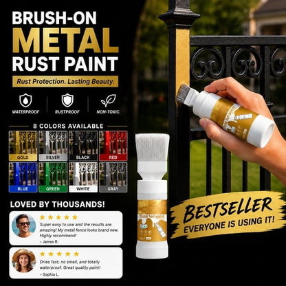 🎨 Water-Based Metallic Silver Paint with Built-in Brush