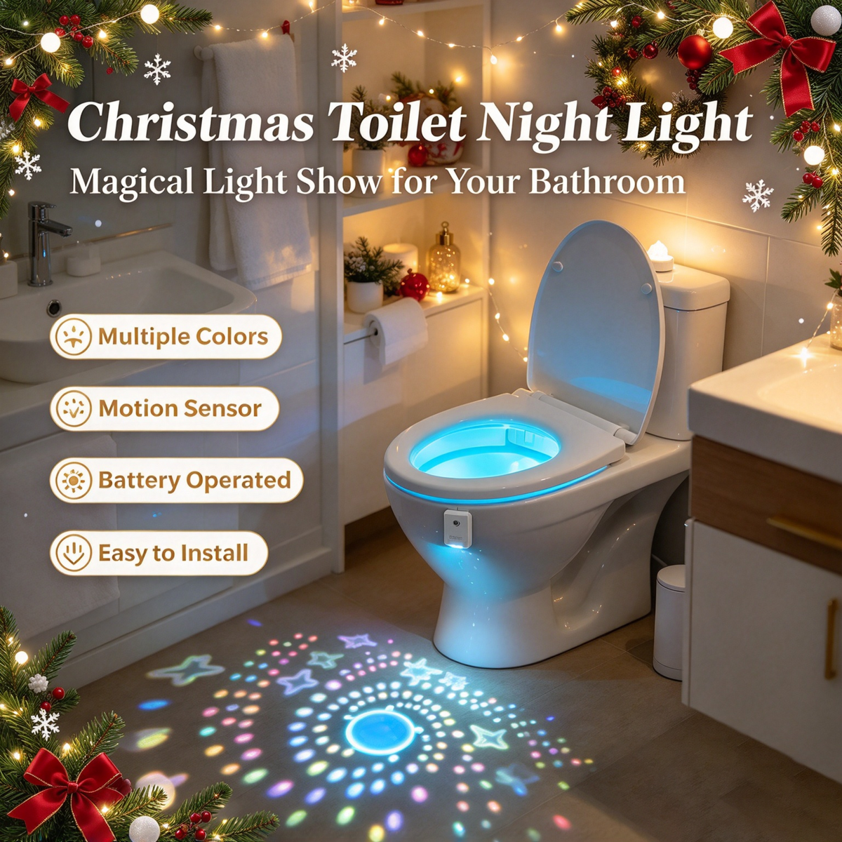 dht™⭐ Christmas Toilet Night Light❄️Bring Christmas Magic to Your Bathroom