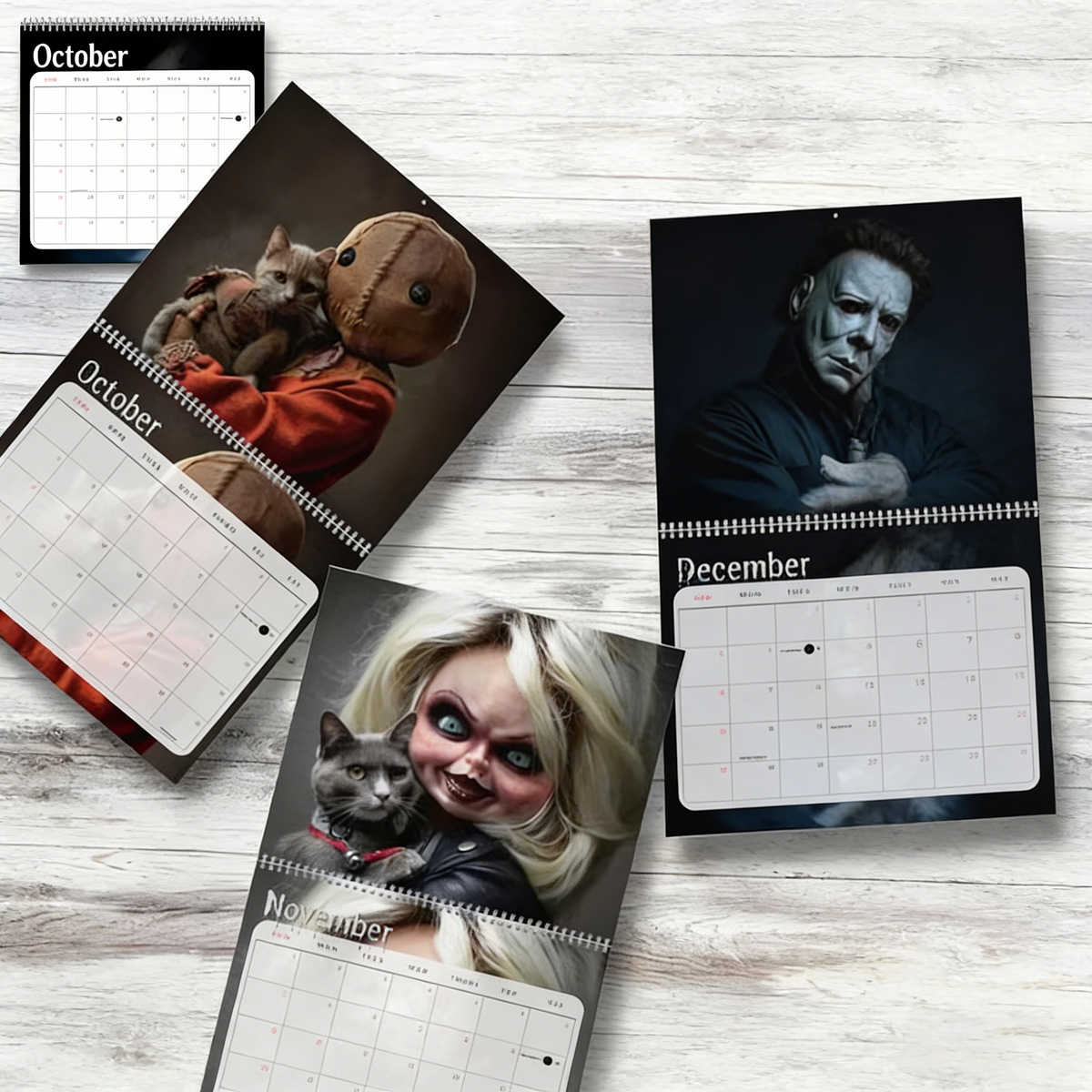 2026 Horror Movie & Cats Wall Calendar