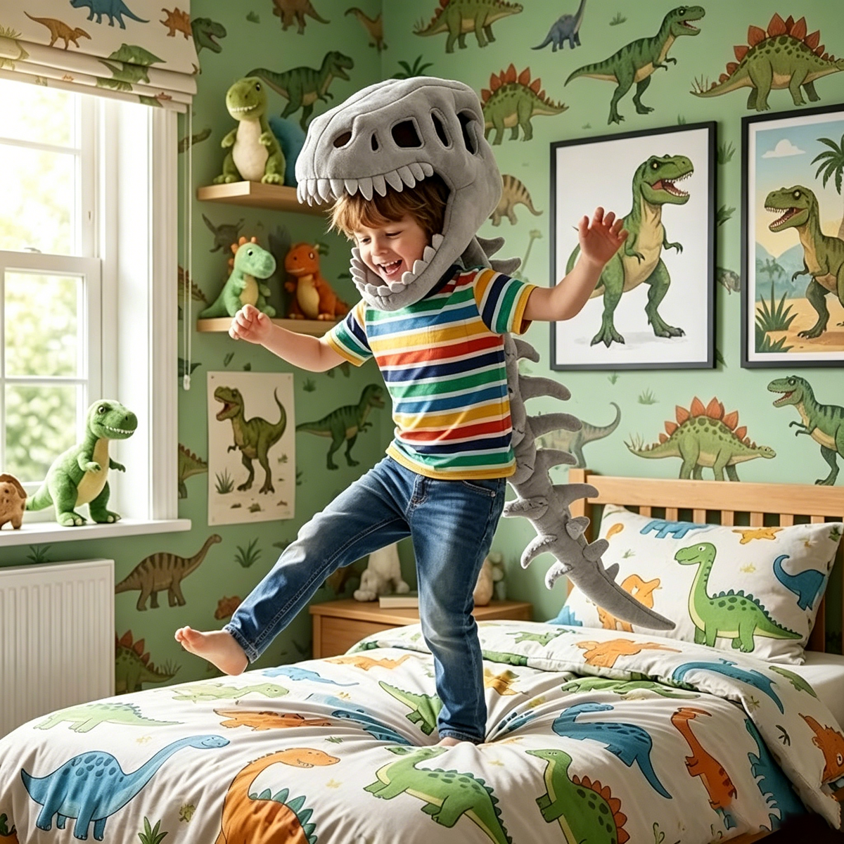  3D Realistic Dinosaur Skeleton Costume Headgear
