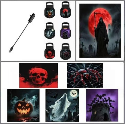 🎄🌟 Plug-&-Play HD Halloween Projector – 6 or 10 Festive Scenes