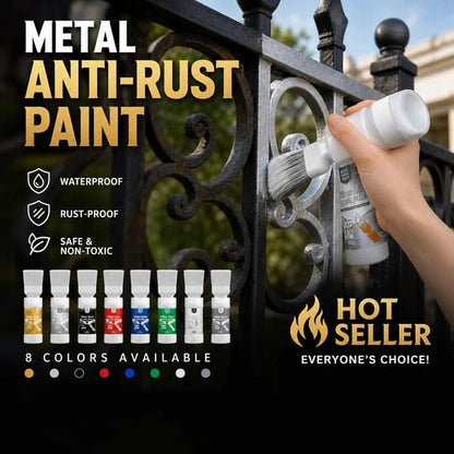 🎨 Water-Based Metallic Silver Paint with Built-in Brush