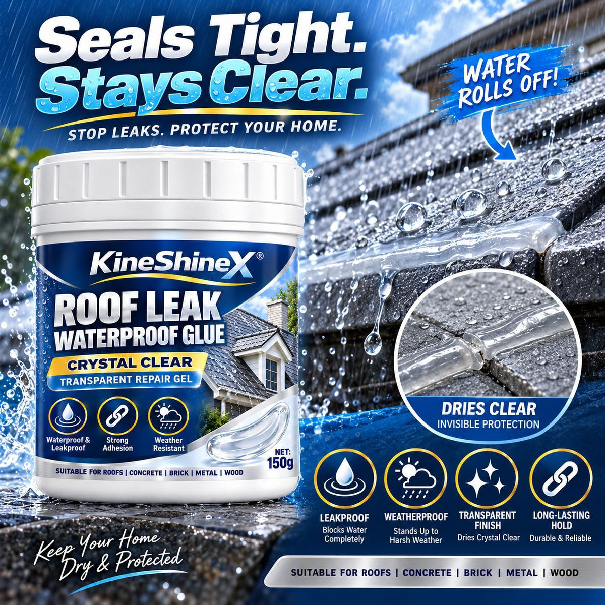 dht™⭐Invisible Waterproof Sealant Liquid Rubber Coating
