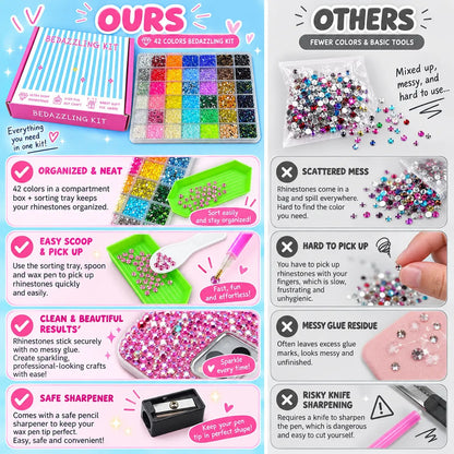 dht™⭐Glitter Rhinestone Bedazzling Kit – 28-Color Resin Rhinestones for DIY Crafting