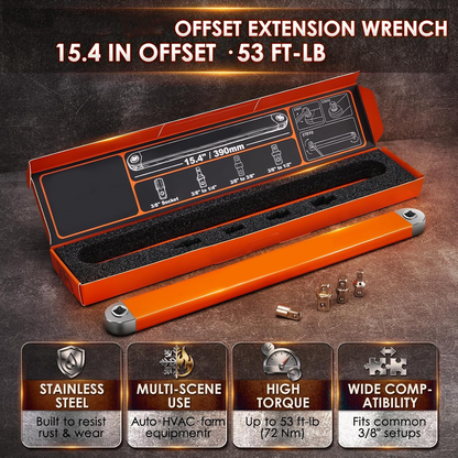 🔧Offset Extension Wrench with 4 Adapters