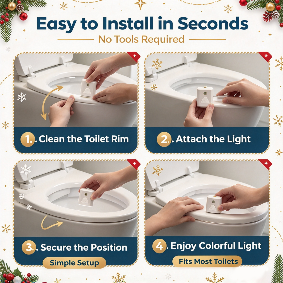 dht™⭐ Christmas Toilet Night Light❄️Bring Christmas Magic to Your Bathroom