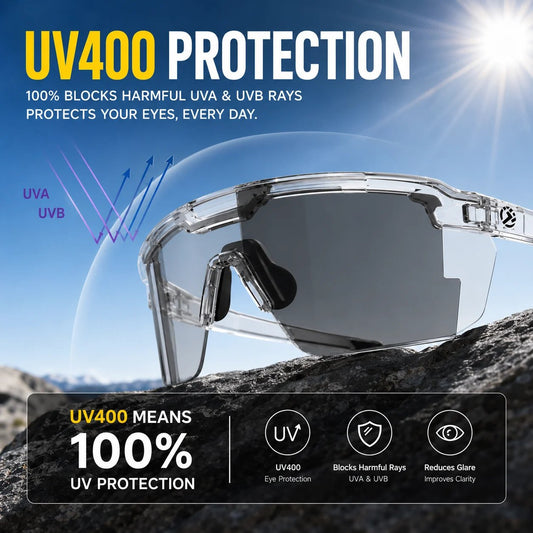 ☀️🕶️UV400 Photochromic Polarized Safety Glasses