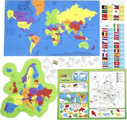 🌍 World Map & USA Map Puzzle Set