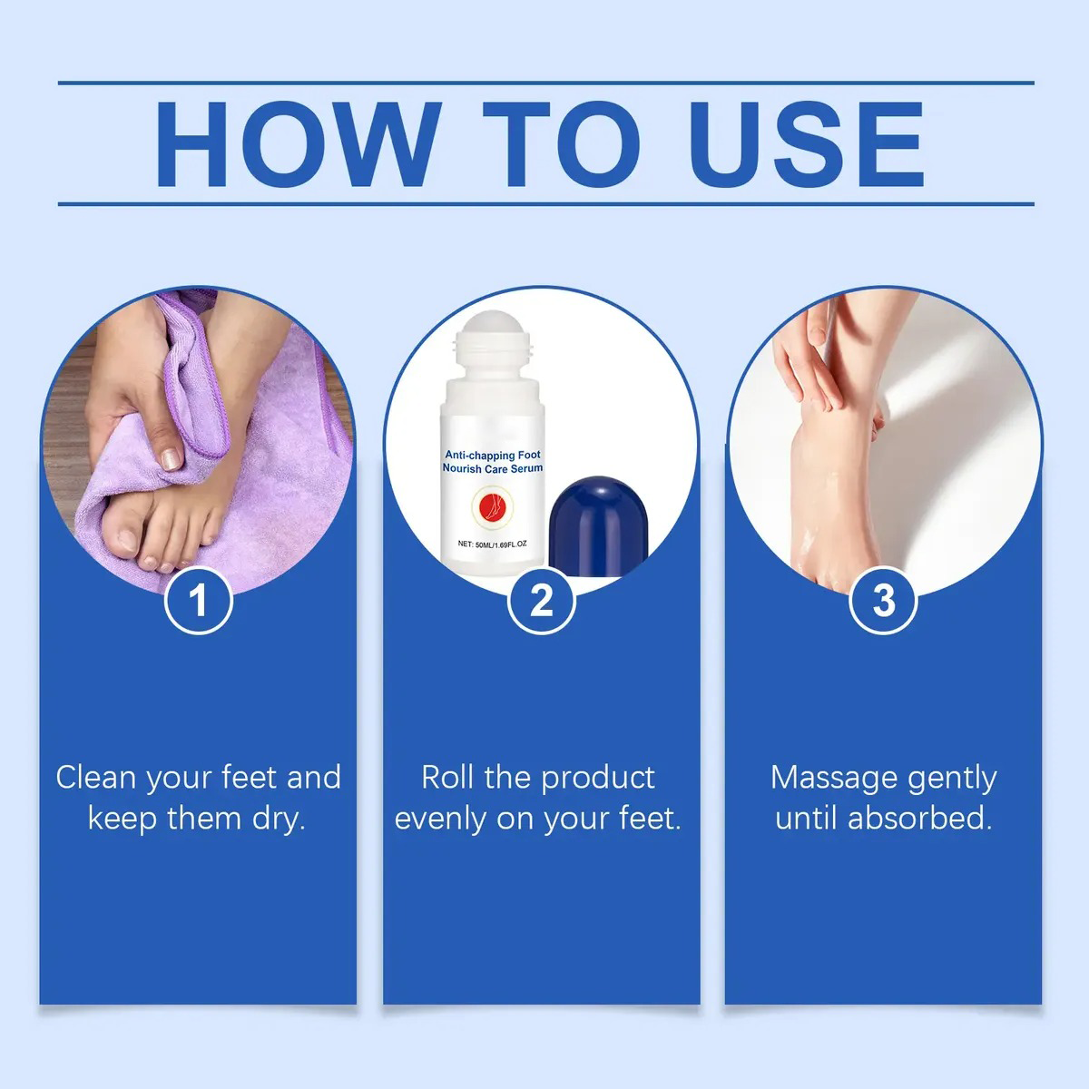Anti-Crack Dry Foot Repair Roller, Refreshing Non-Greasy Moisturizing Foot Care