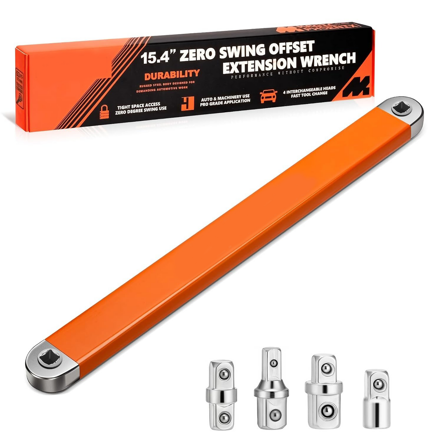 🔧Offset Extension Wrench with 4 Adapters