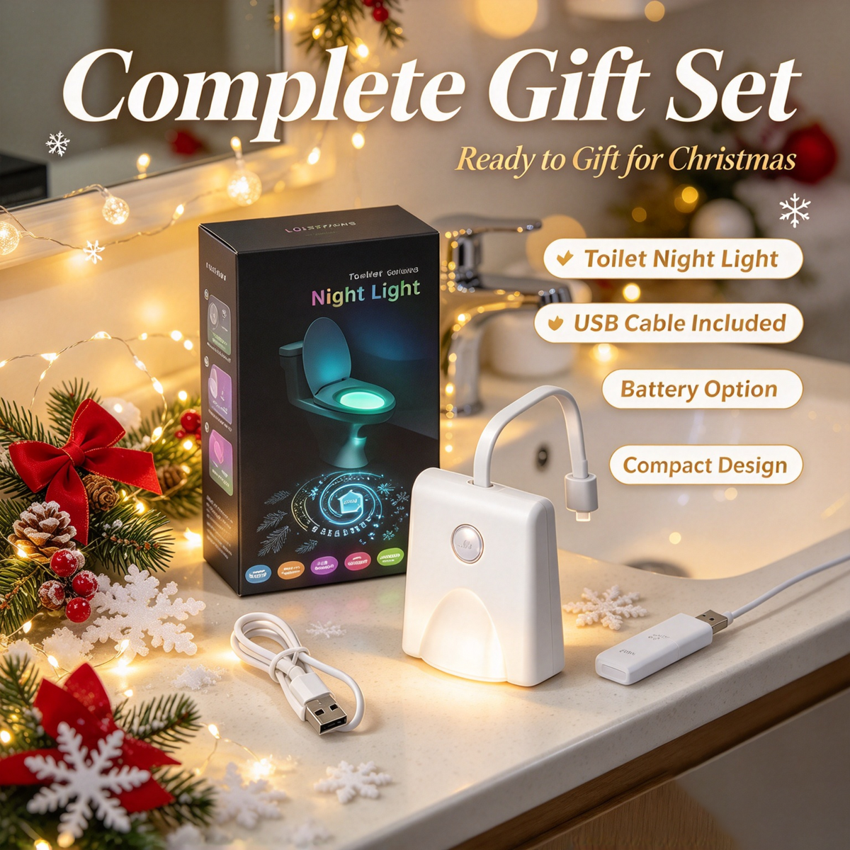 dht™⭐ Christmas Toilet Night Light❄️Bring Christmas Magic to Your Bathroom