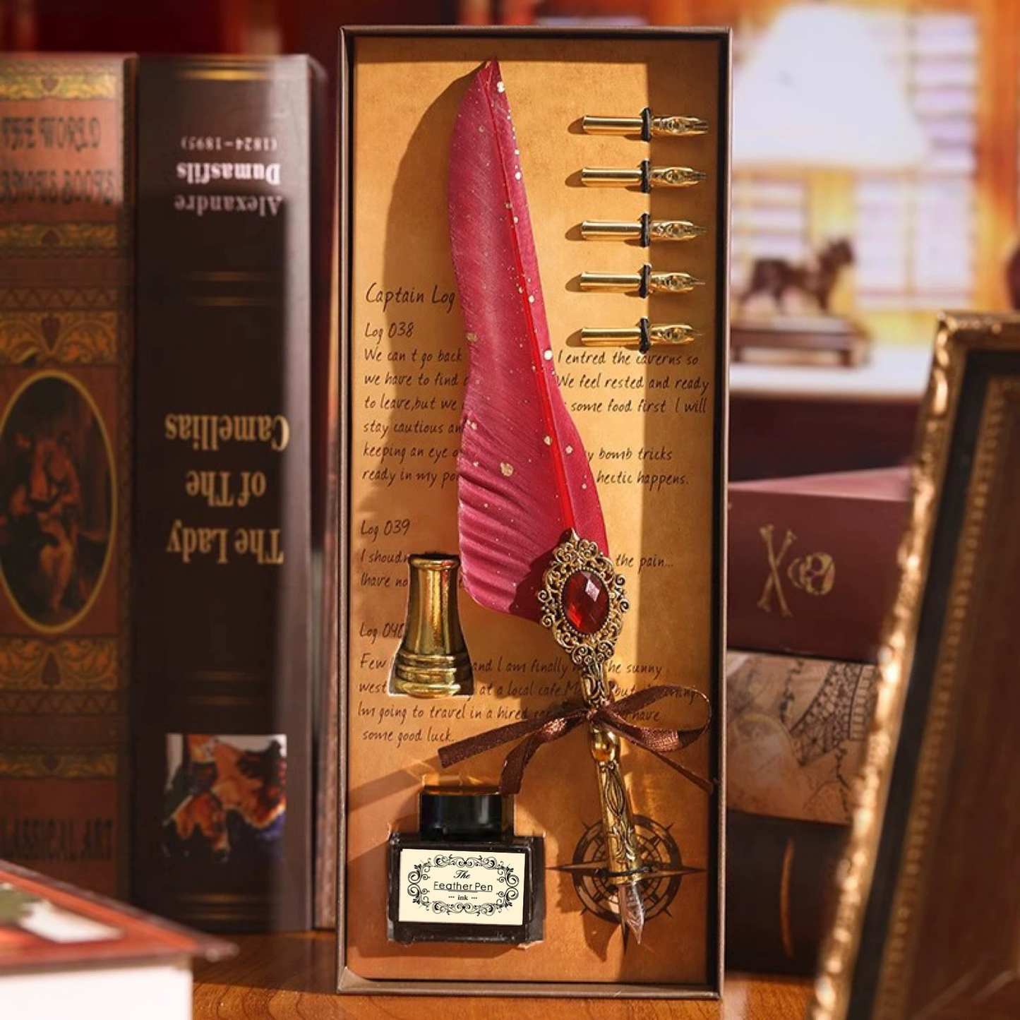 Vintage Starry Feather Pen Gift Set