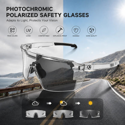 ☀️🕶️UV400 Photochromic Polarized Safety Glasses
