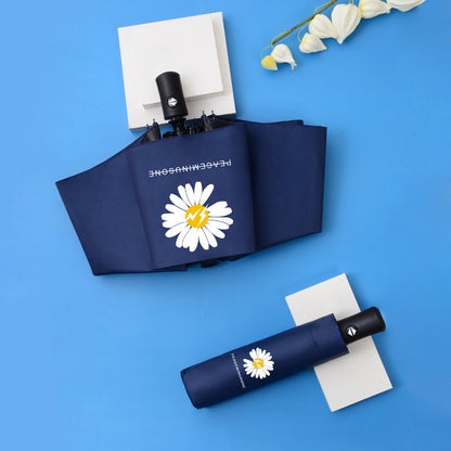 Mini Folding Daisy Sun Umbrella, Ultra-Light 8 Ribs UV Protection Parasol