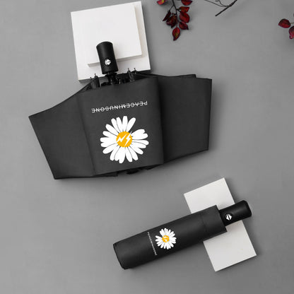 Mini Folding Daisy Sun Umbrella, Ultra-Light 8 Ribs UV Protection Parasol