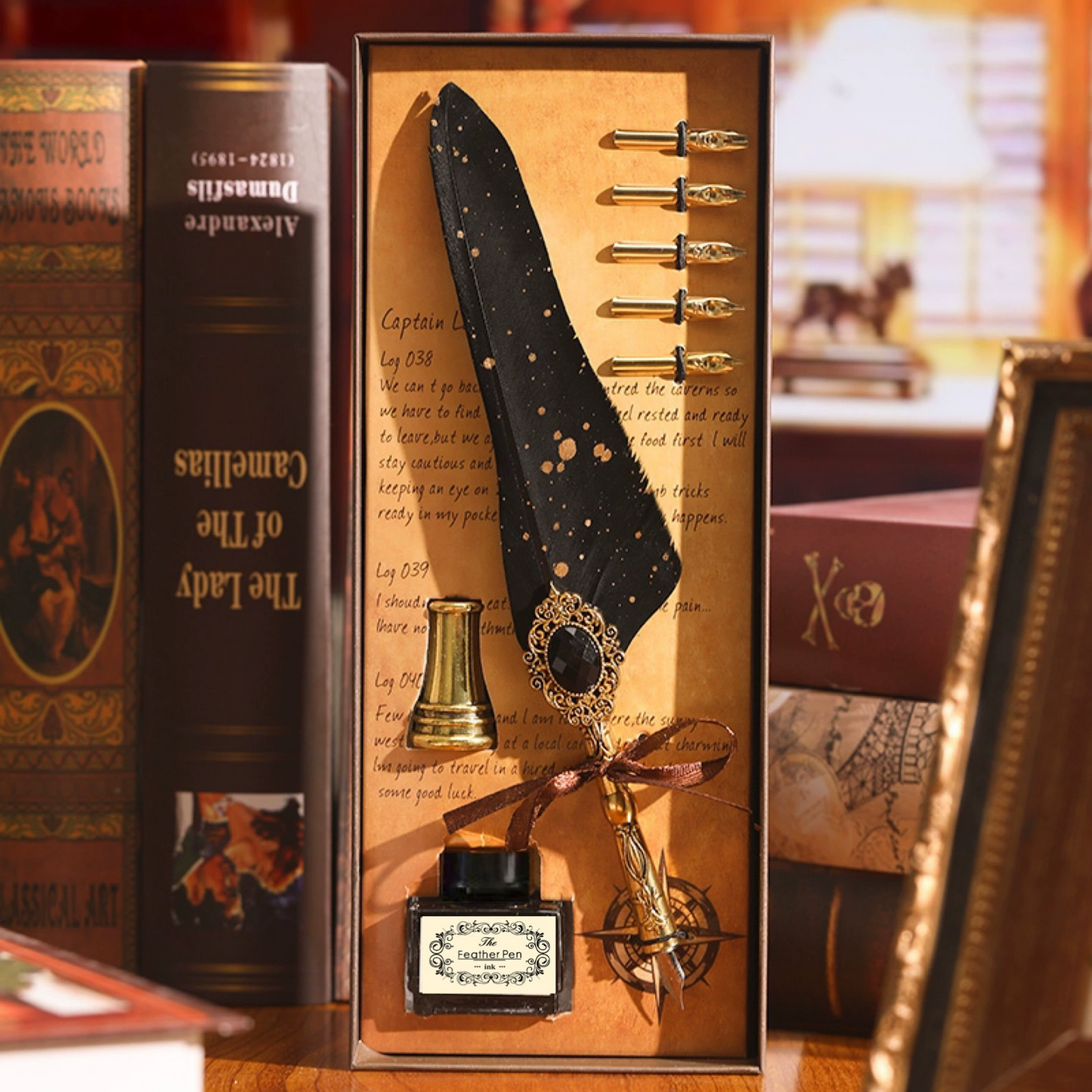 Vintage Starry Feather Pen Gift Set