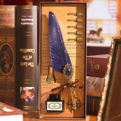 Vintage Starry Feather Pen Gift Set
